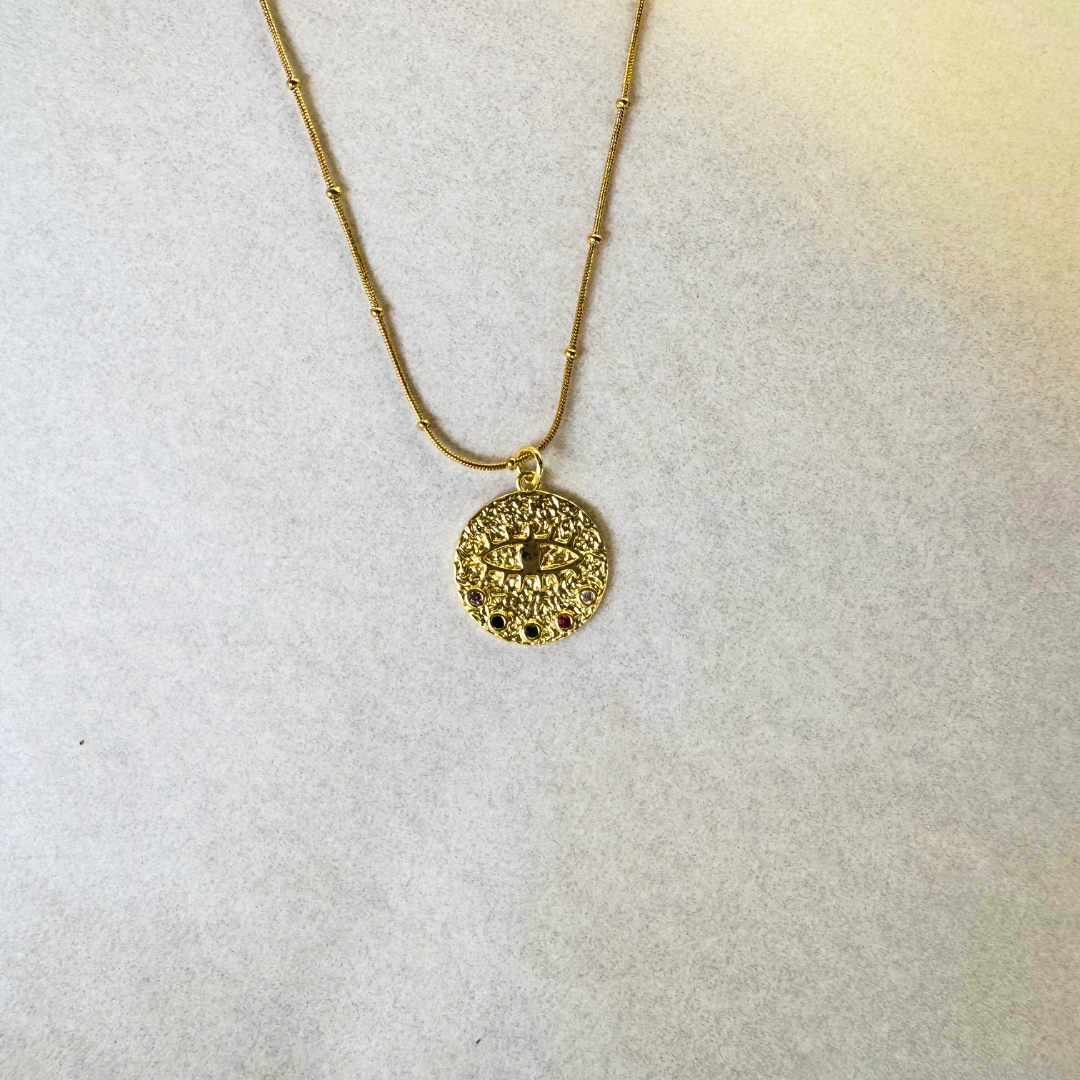 Coin Evil Eye Necklace