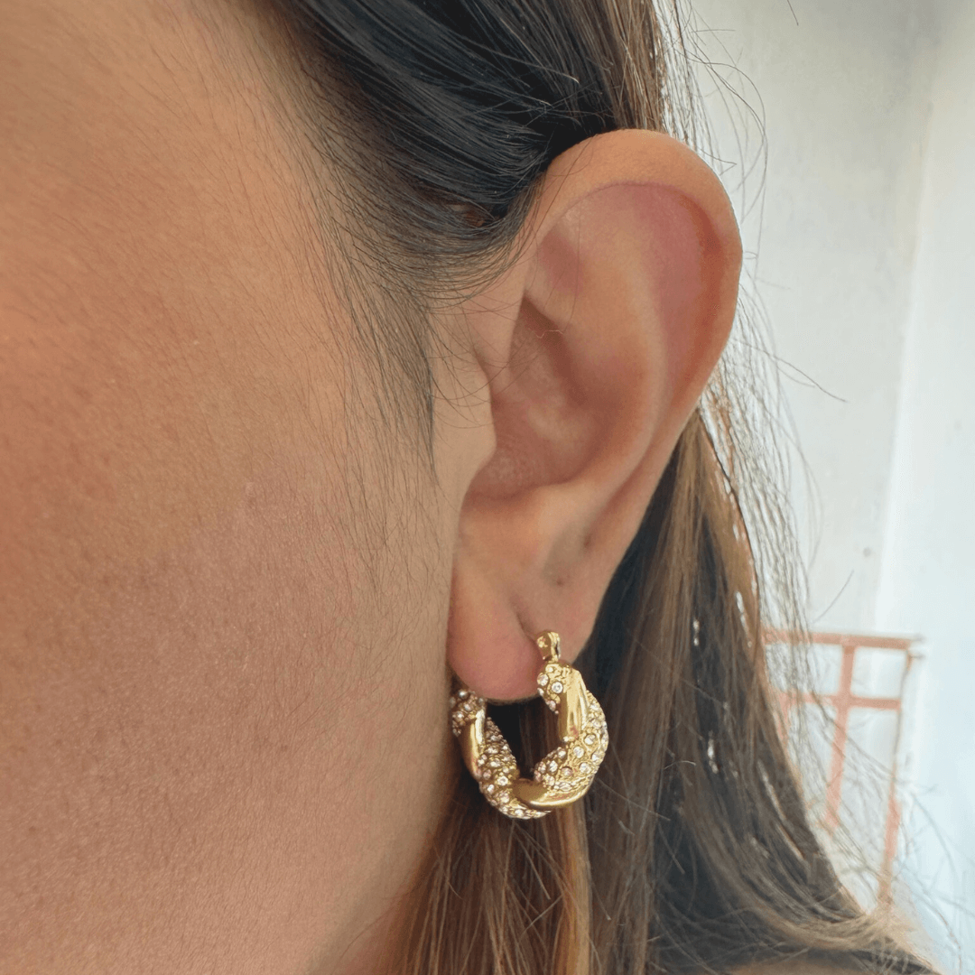 Gold Diamond Hoops