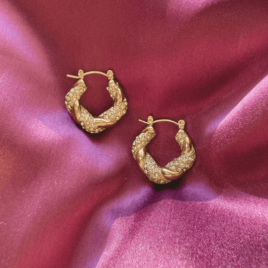 Gold Diamond Hoops