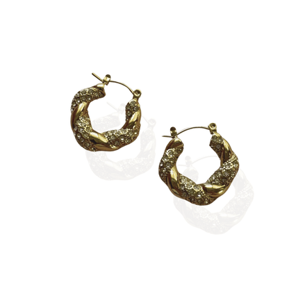 Gold Diamond Hoops